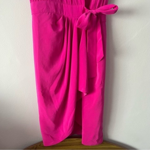 The Podolls Barbiecore Pink Silk Wrap Dress XS - Picture 3 of 11